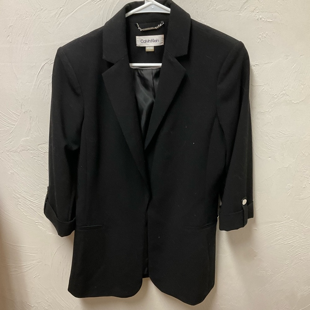 Calvin Klein Black 3/4 Sleeved Blazer